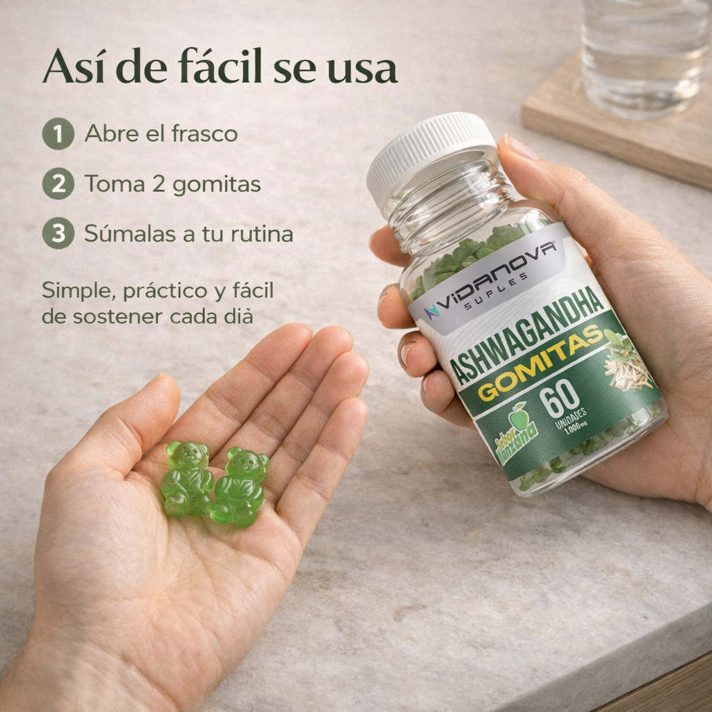 Ashwagandha en Gomitas sabor manzana