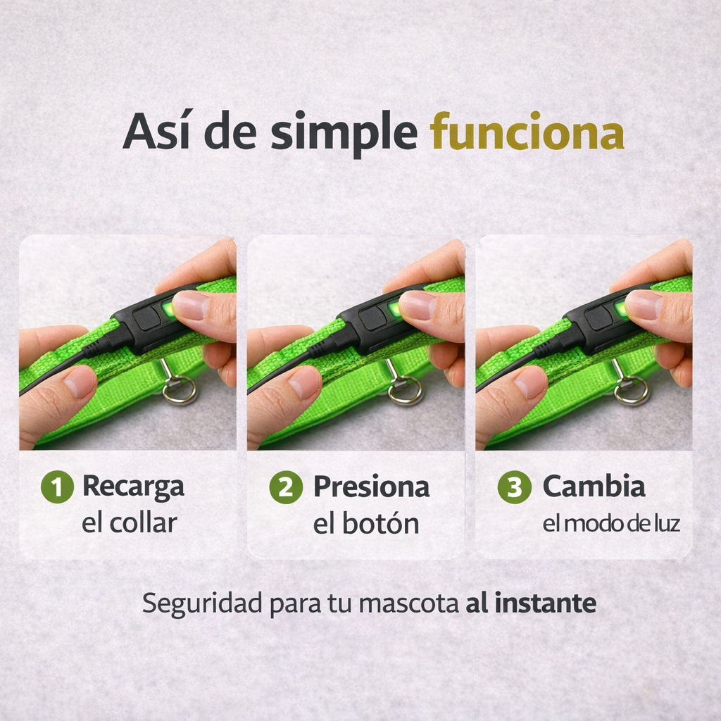 LumiPet™ – Collar LED Recargable para Mascotas
